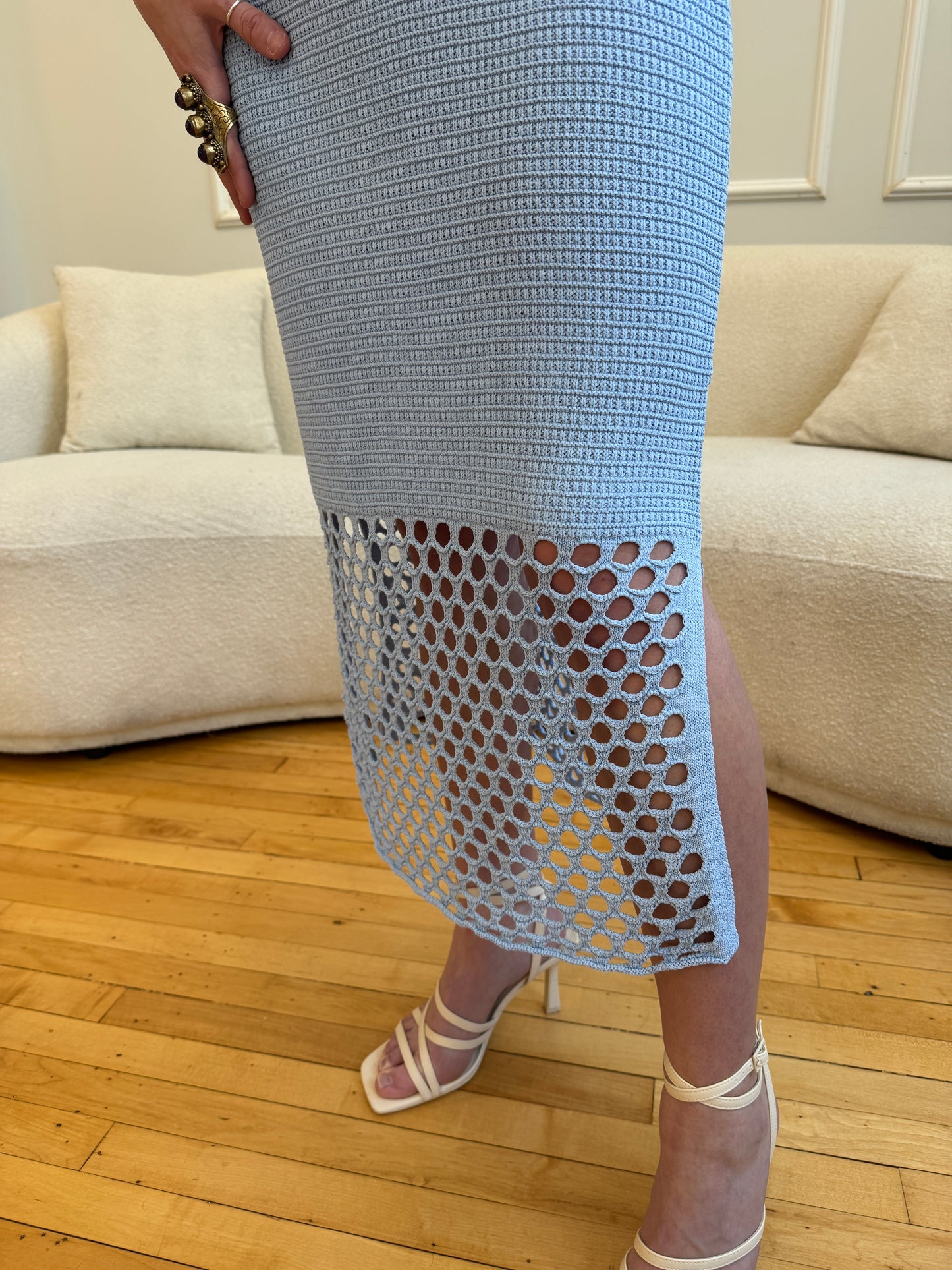 Florence Baby Blue Knitted Dress