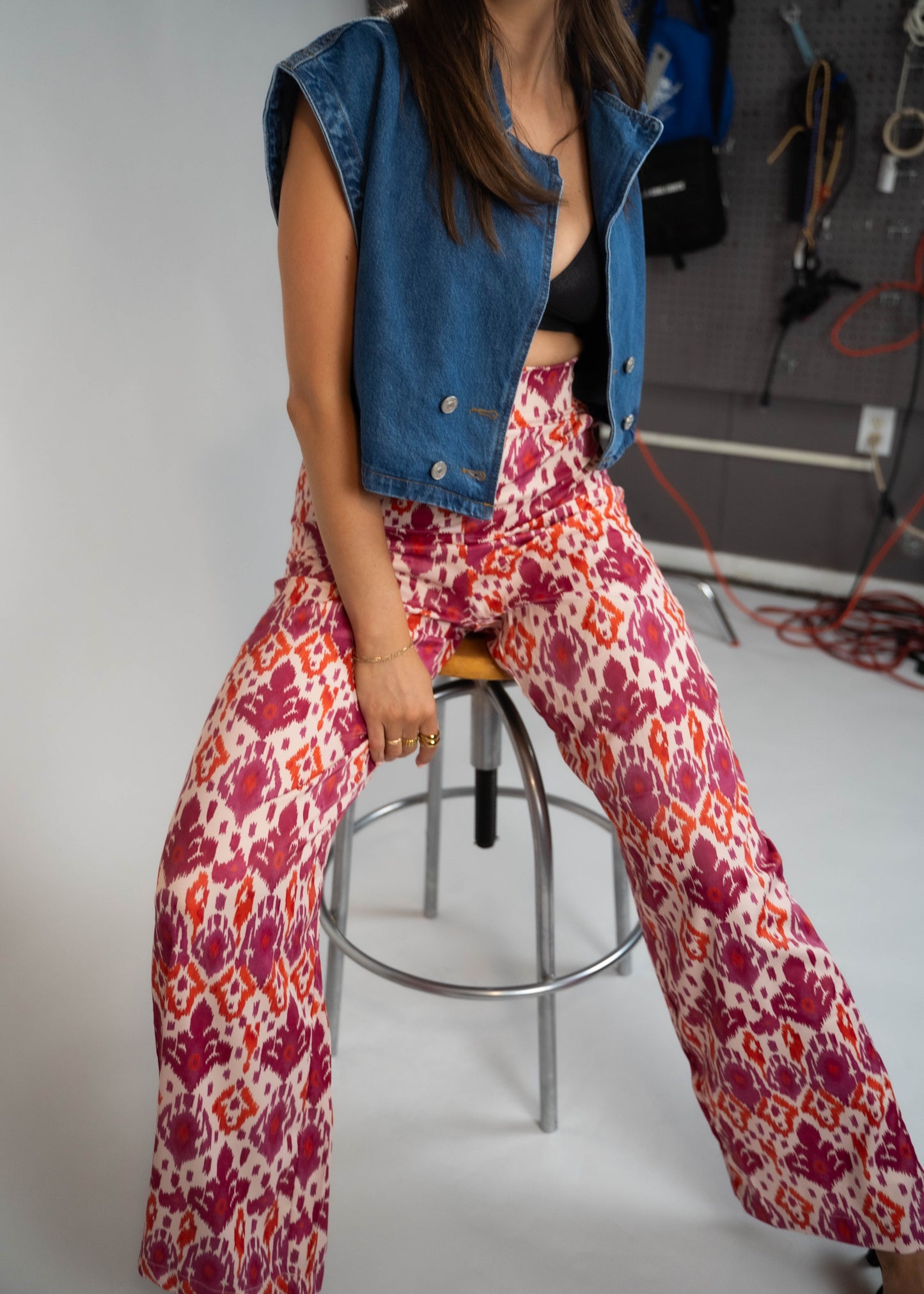 Bold Blossom High Waisted Wide Leg Pants