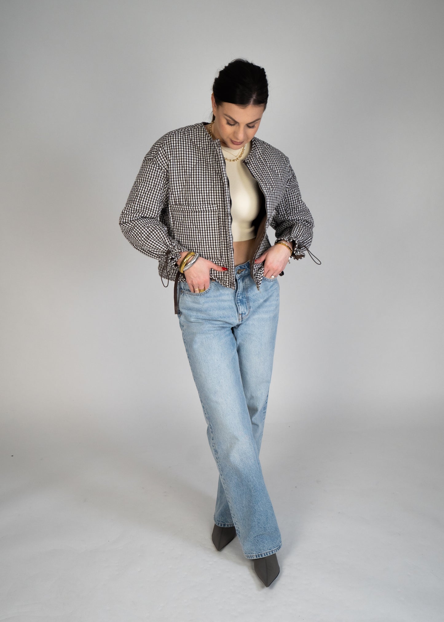 Marilyn Quilted Gingham Jacket