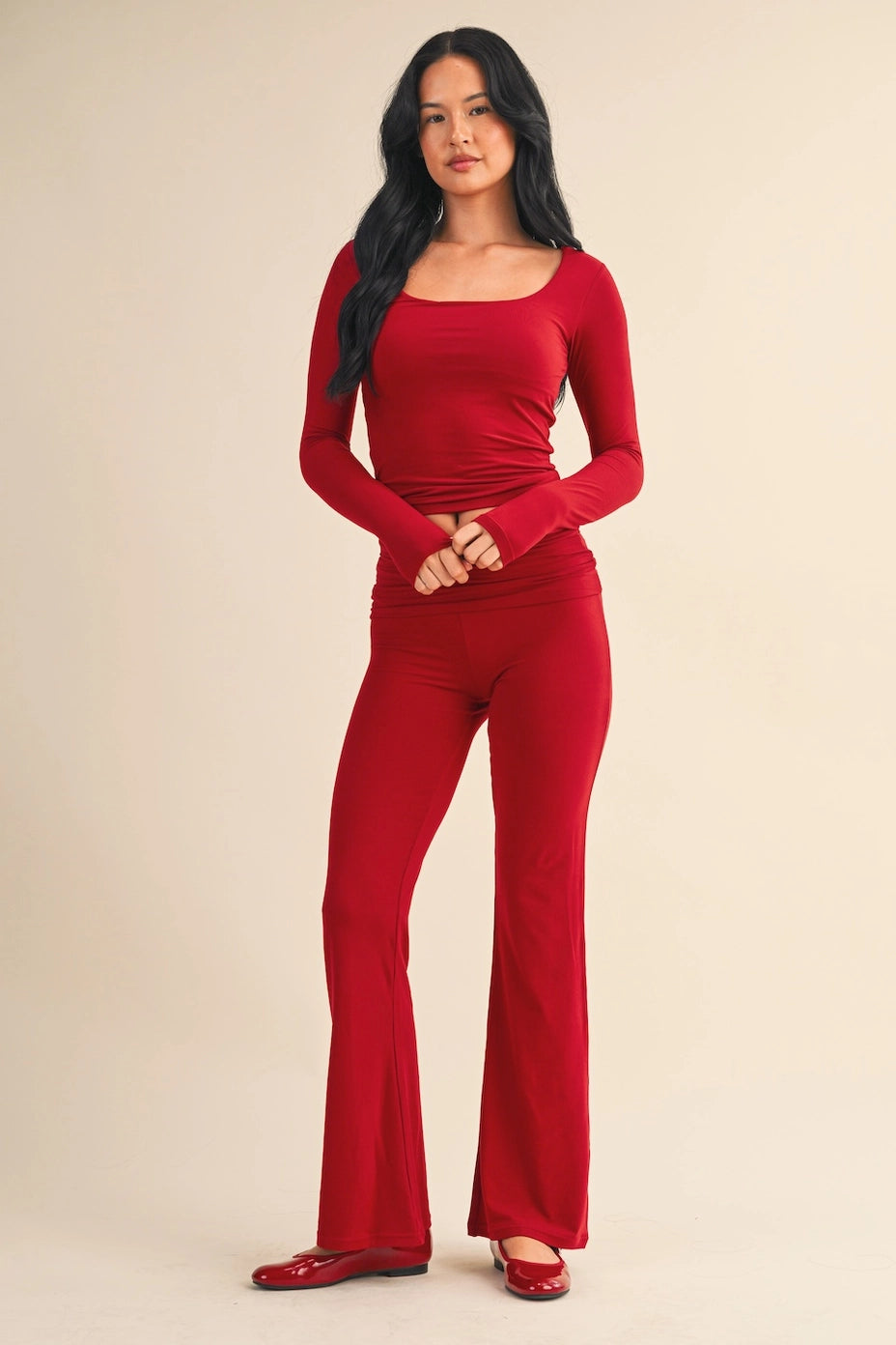 Jordan Long Sleeve Top With Square Neckline