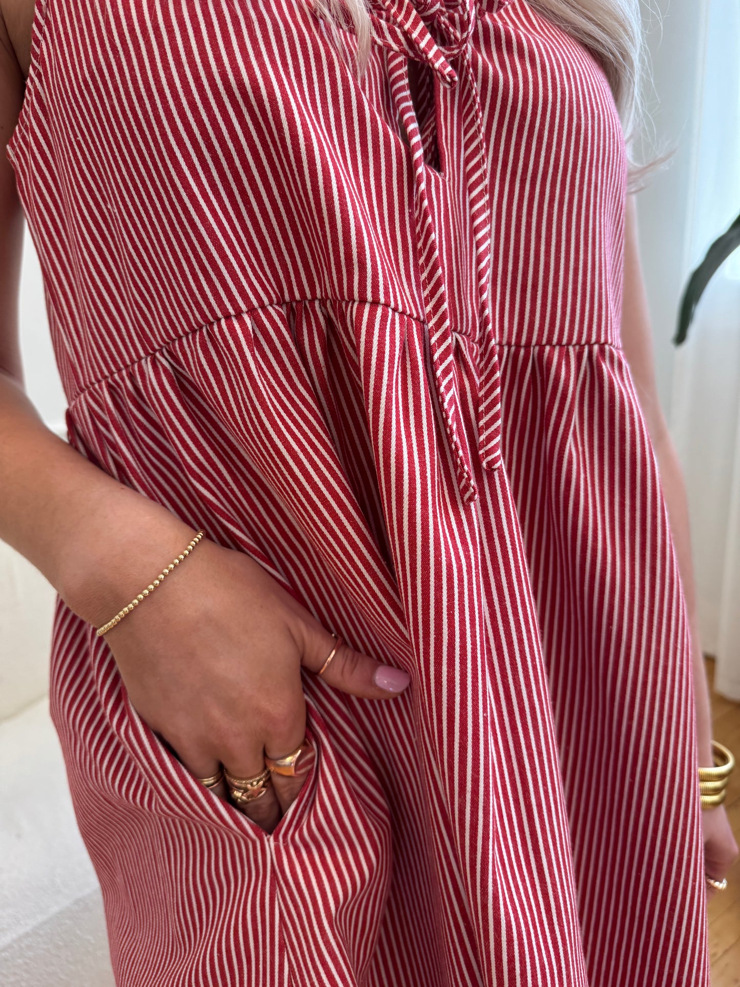 Alice Mini Red Stripe Dress