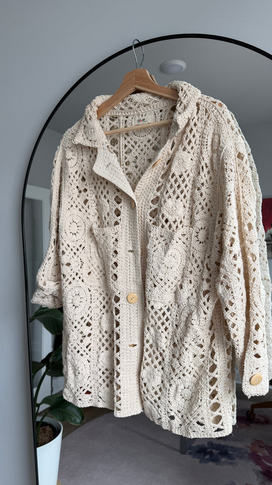 Marcel Crochet Cardigan with long sleeves