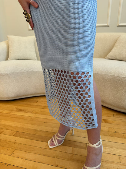 Florence Baby Blue Knitted Dress