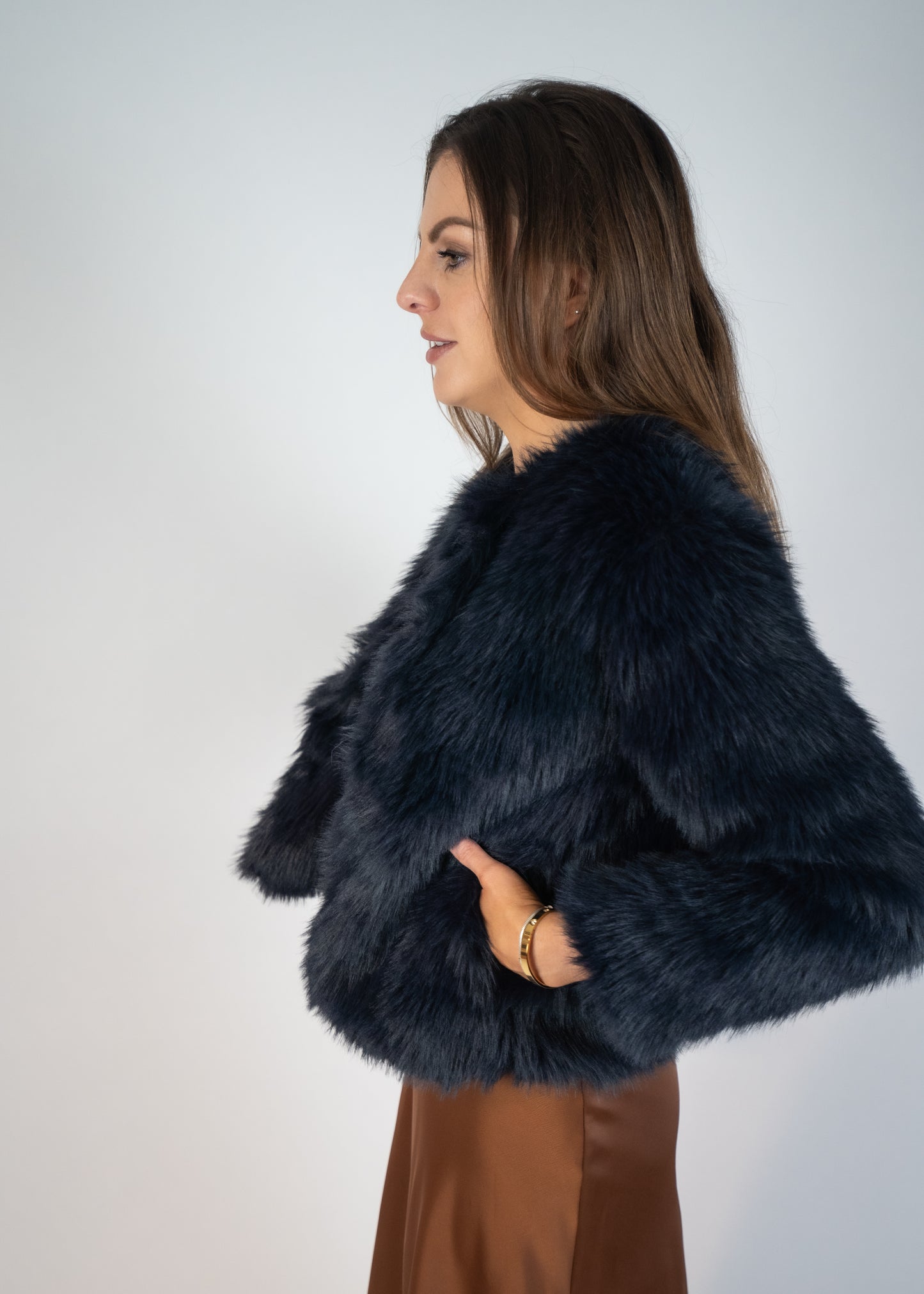 Midnight Faux Fur Coat
