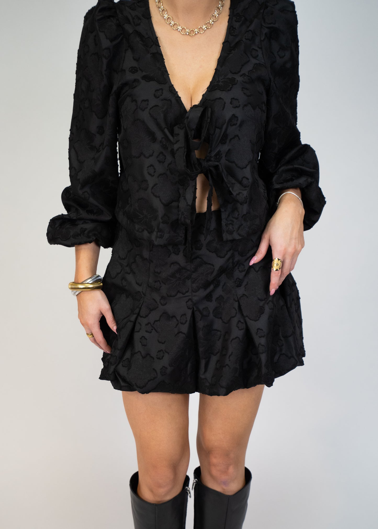 Moonlight Puff Sleeve Top and Balloon Skirt Set