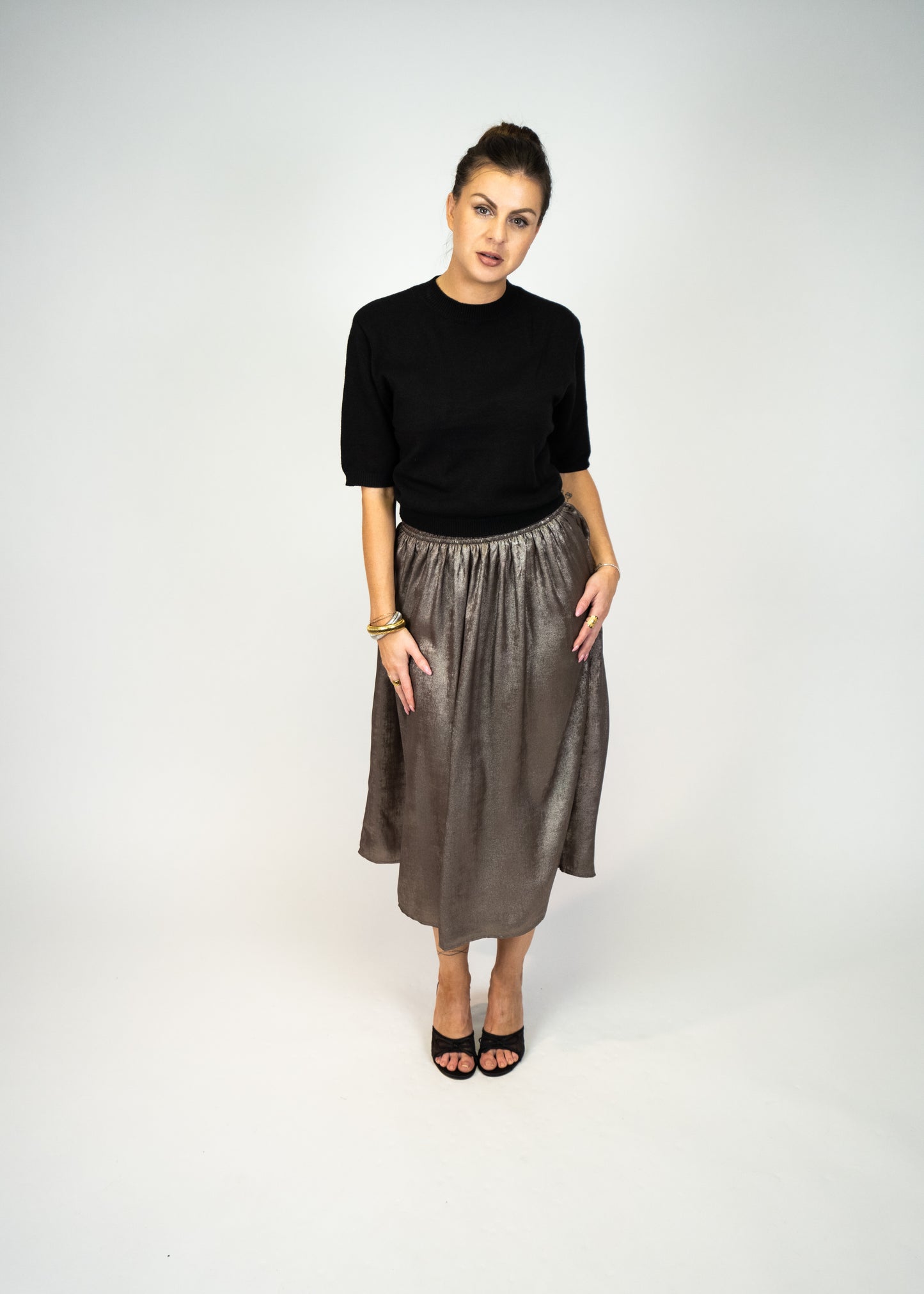 Raven Sweater Top With Short Sleeves