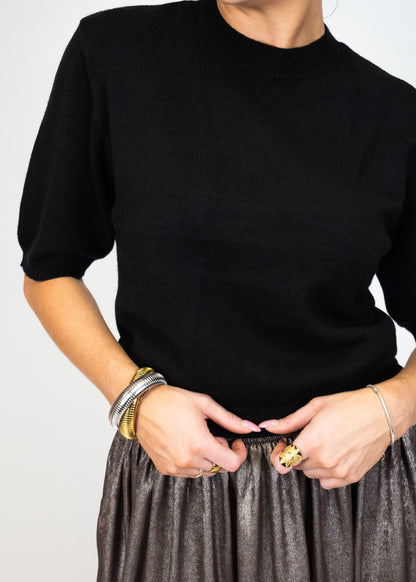 Raven Sweater Top With Short Sleeves