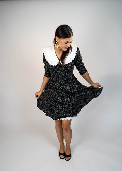 Peter Pan Polka Dots Collar Dress, a trendy and popular choice right now. Features a charming polka dot pattern with a classic Peter Pan collar for a stylish and timeless look