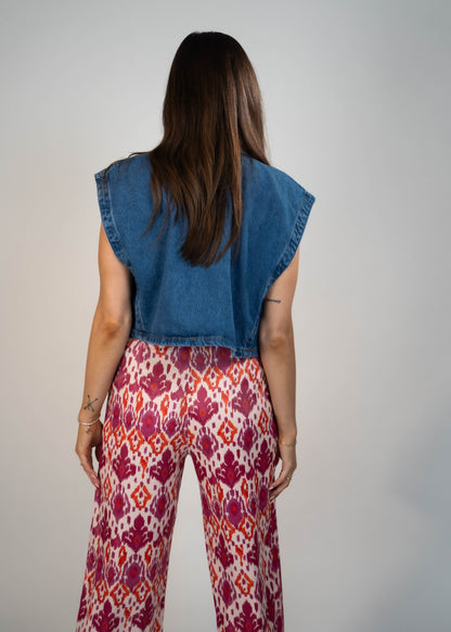Bold Blossom High Waisted Wide Leg Pants
