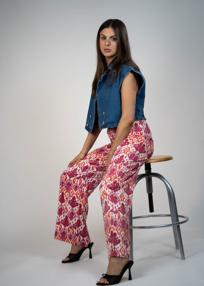 Bold Blossom High Waisted Wide Leg Pants