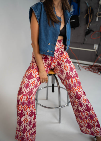 Bold Blossom High Waisted Wide Leg Pants