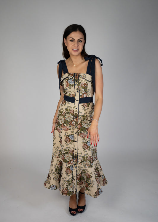 Heirloom Shoulder Bow Midi Dress