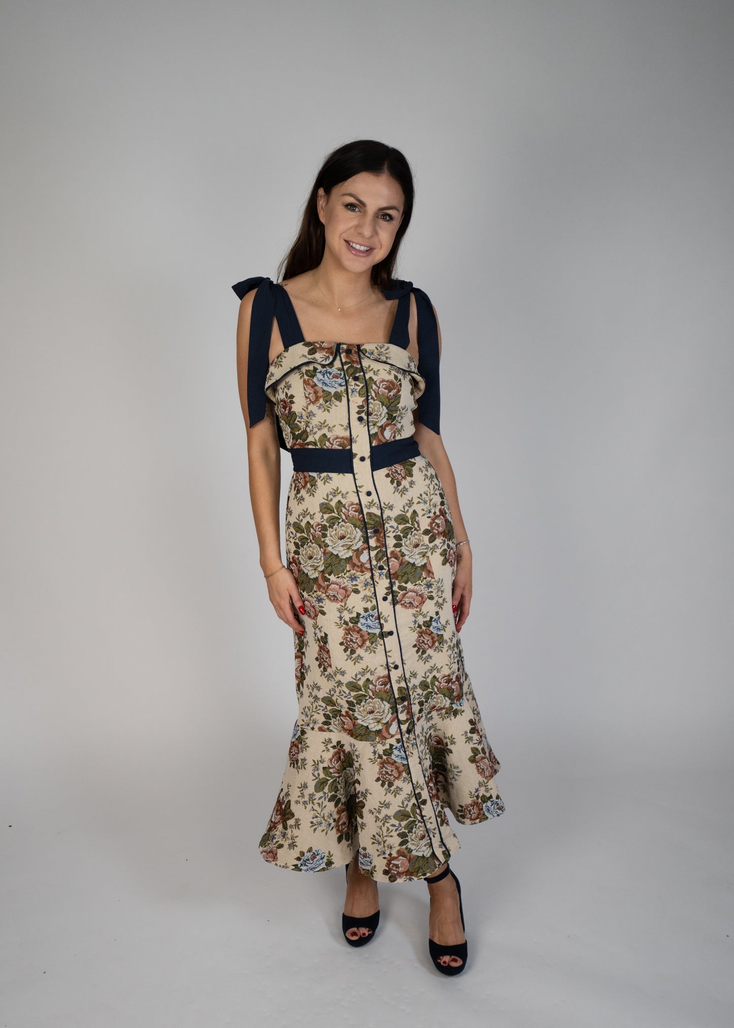 Heirloom Shoulder Bow Midi Dress