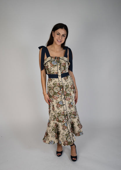 Heirloom Shoulder Bow Midi Dress