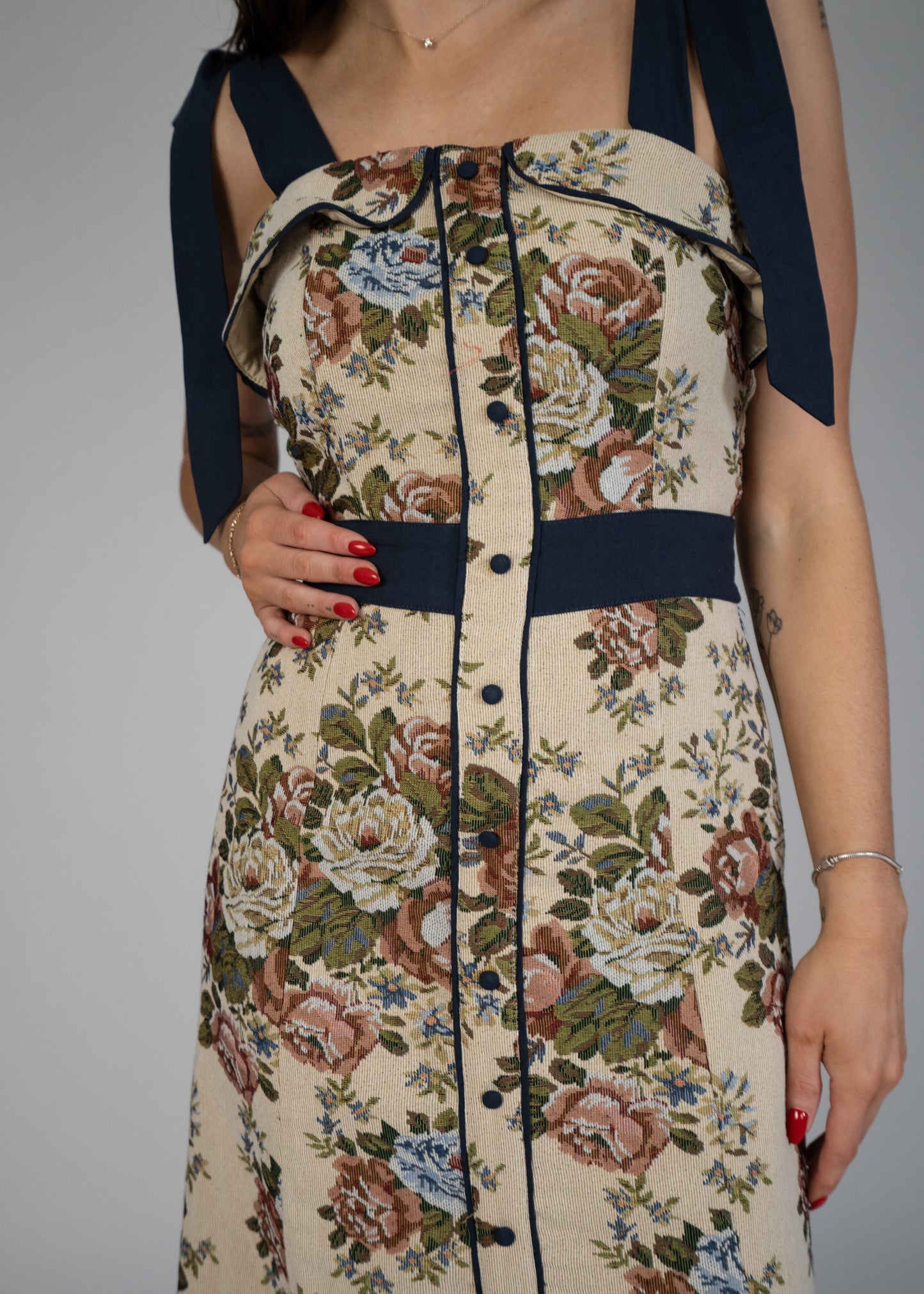 Heirloom Shoulder Bow Midi Dress