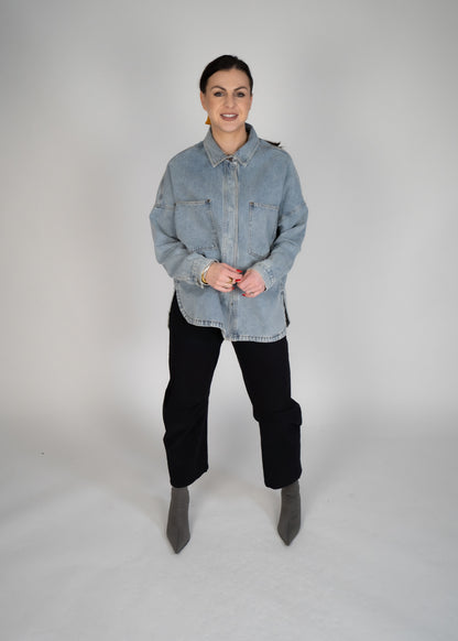 Uptown Washed Denim Shacket