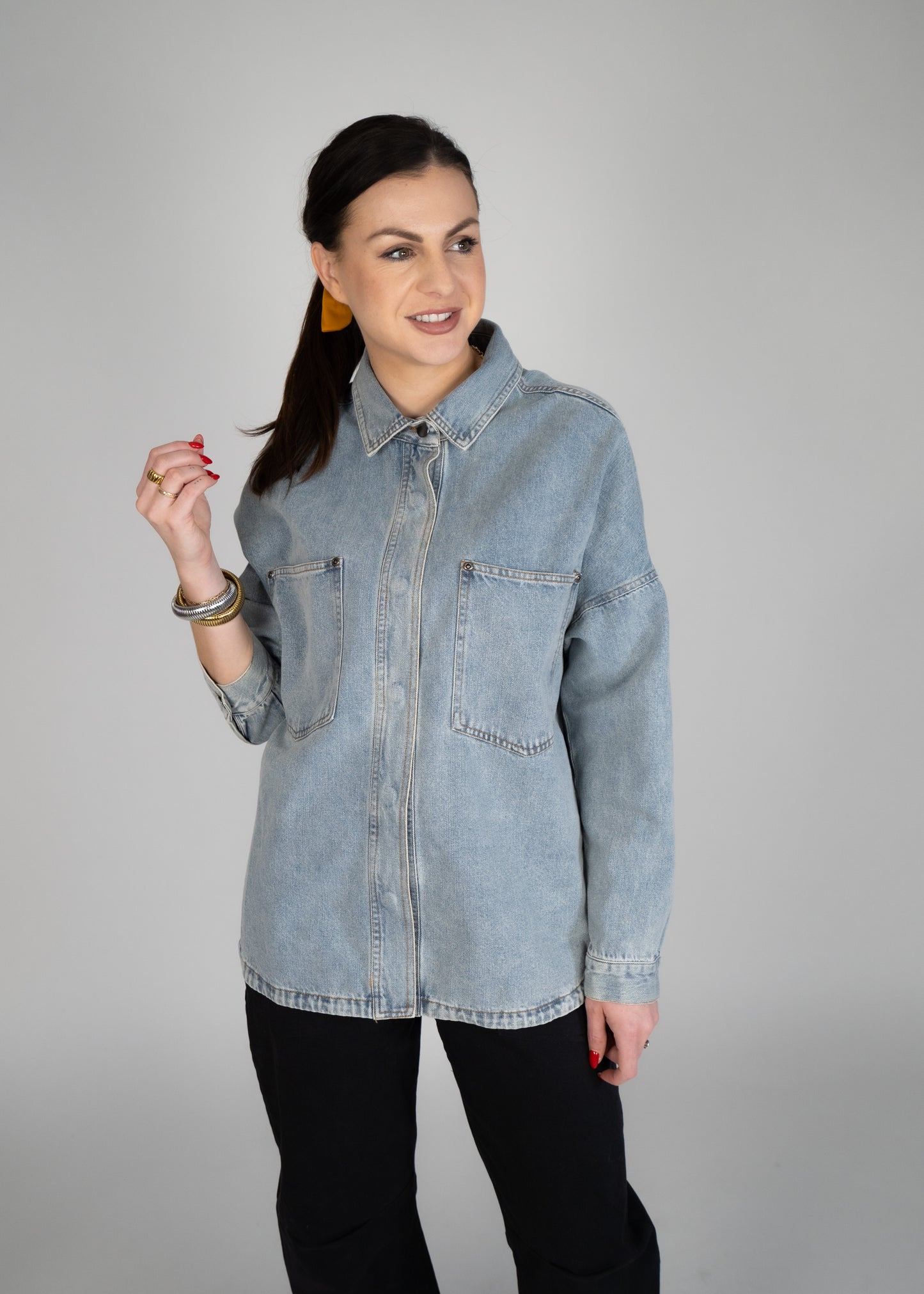 Uptown Washed Denim Shacket