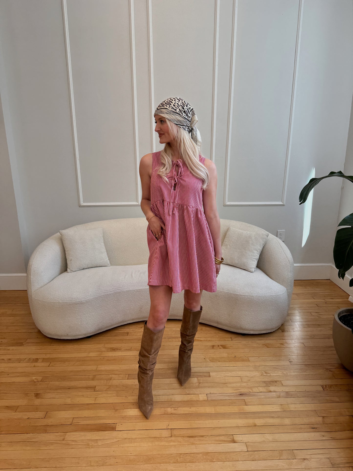 Alice Mini Red Stripe Dress