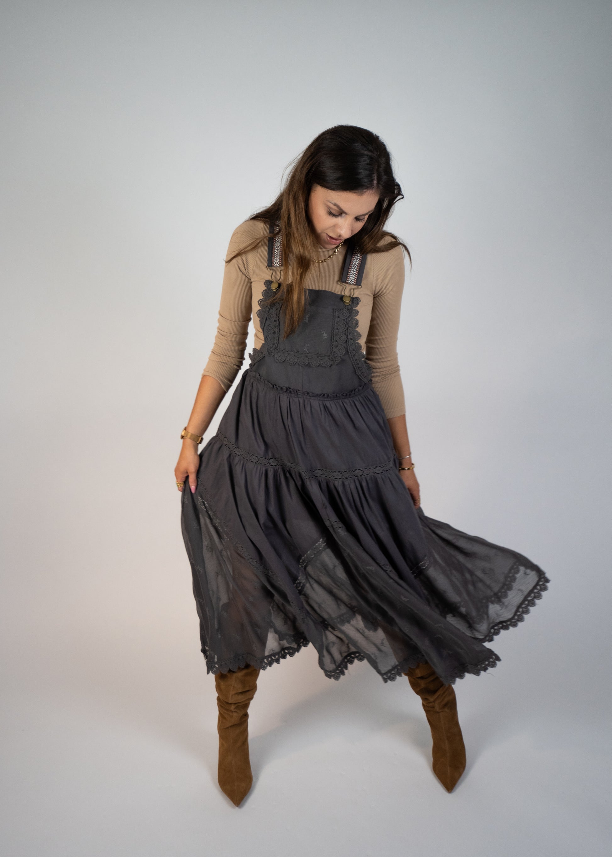 Louvre Lace Embroidered Tulle Bib Maxi Dress Atelier on 8th Louvre Lace Embroidered Tulle Bib Maxi Dress Atelier on 8th