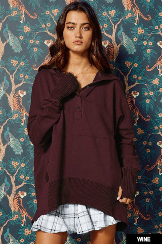 Newtown Plum Oversized Hoodie