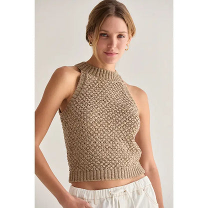 Chloe Basket Weave Halter Top